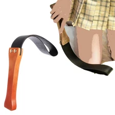 Wooden Handle PU Leather Paddle Whip Flogger Couples Vintage Spanking Novelty##