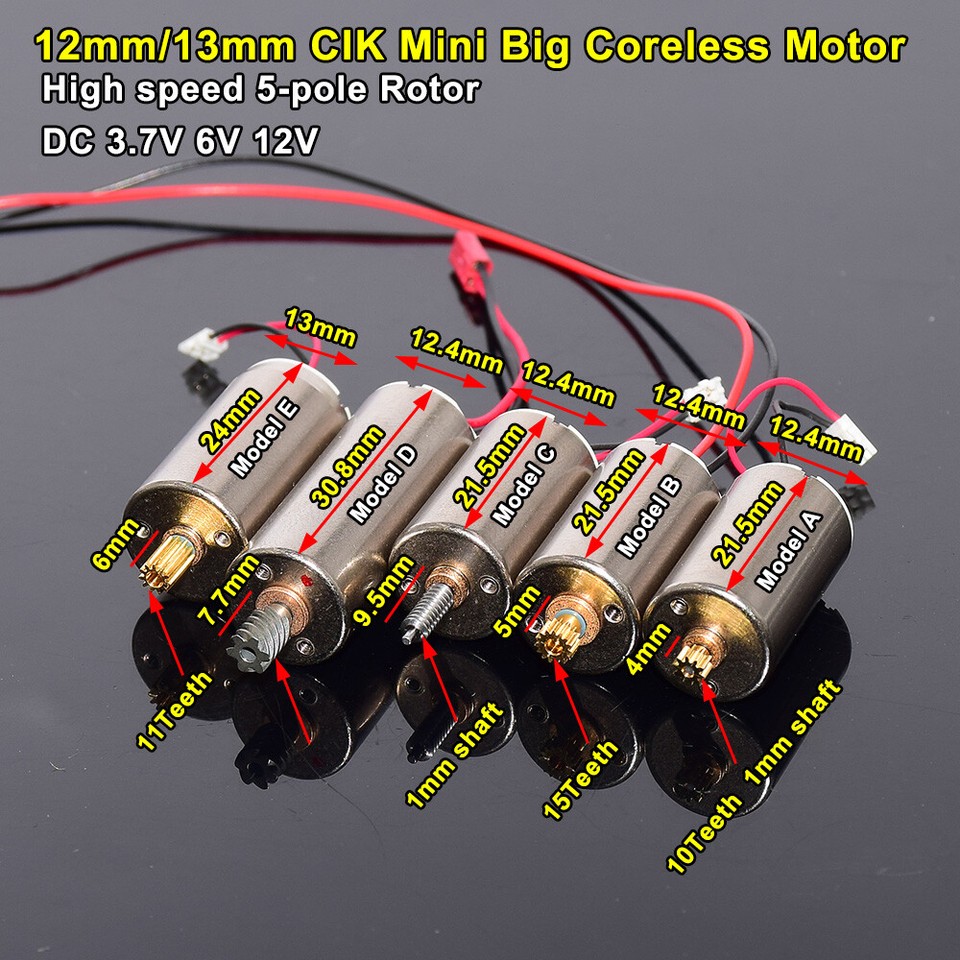 Japan Mini Micro 5-Pole Rotor Big Coreless Motor DC 3.7V 5V 6V 9V 12V ...