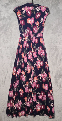 Isabel Maternity Dress Womens Small Blue Pink Floral Maxi Stretch V Neck Casual - Picture 2 of 11
