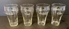4 Enjoy Coca-Cola Coke Glasses Clear White Logo Type 5" Tall NOS Set Glass Vtg