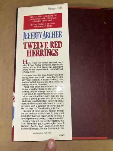 Twelve Red Herrings by Jeffrey Archer 1994 Hardcover + Dust Jacket 1st Edition - Picture 4 of 6