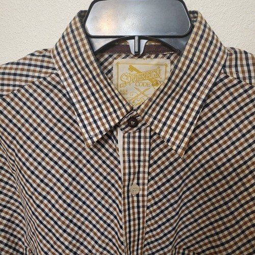 Sovereign Code Woven pleasure Men's Button Up Shirt Plaid Size Medium - Picture 4 of 11
