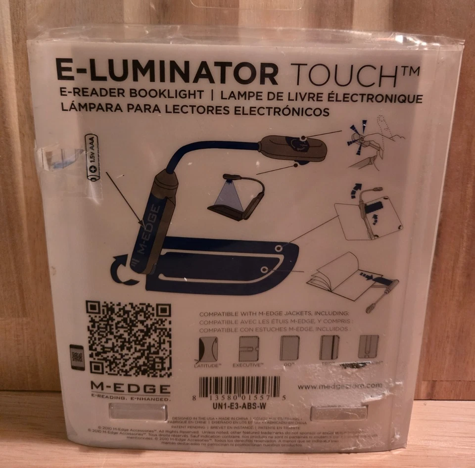 MEdge E-Luminator Touch E-Reader Booklight para Amazon Kindle Kobo Nook Blanco NUEVO Foto 2 de 4