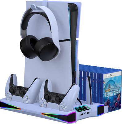 PS5/PS5 Slim/Ps5 Pro Ständer Und Kühlstation Mit Dual-Controller-Ladestation Für