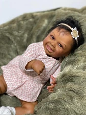 Realistic 20in Poseable Reborn Baby Dolls Cloth Body Smiling Real Life Toy Gifts