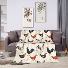 Chicken Gifts for Women, Cute Chicken Blanket for Adults, Soft Fuzzy Plush Th...