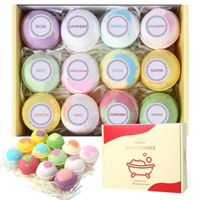Fafamara Badebomben, Geschenkset Rich 1 Stück (12er Pack), helllila oder pink 