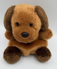 Aurora Palm Pals Dog Brown Puppy Stuffed Plush Animal Toy Sitting 5