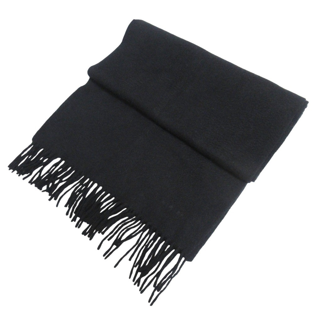 HERMES 100% Cashmere Fringe Scarf in Black mens USED | eBay