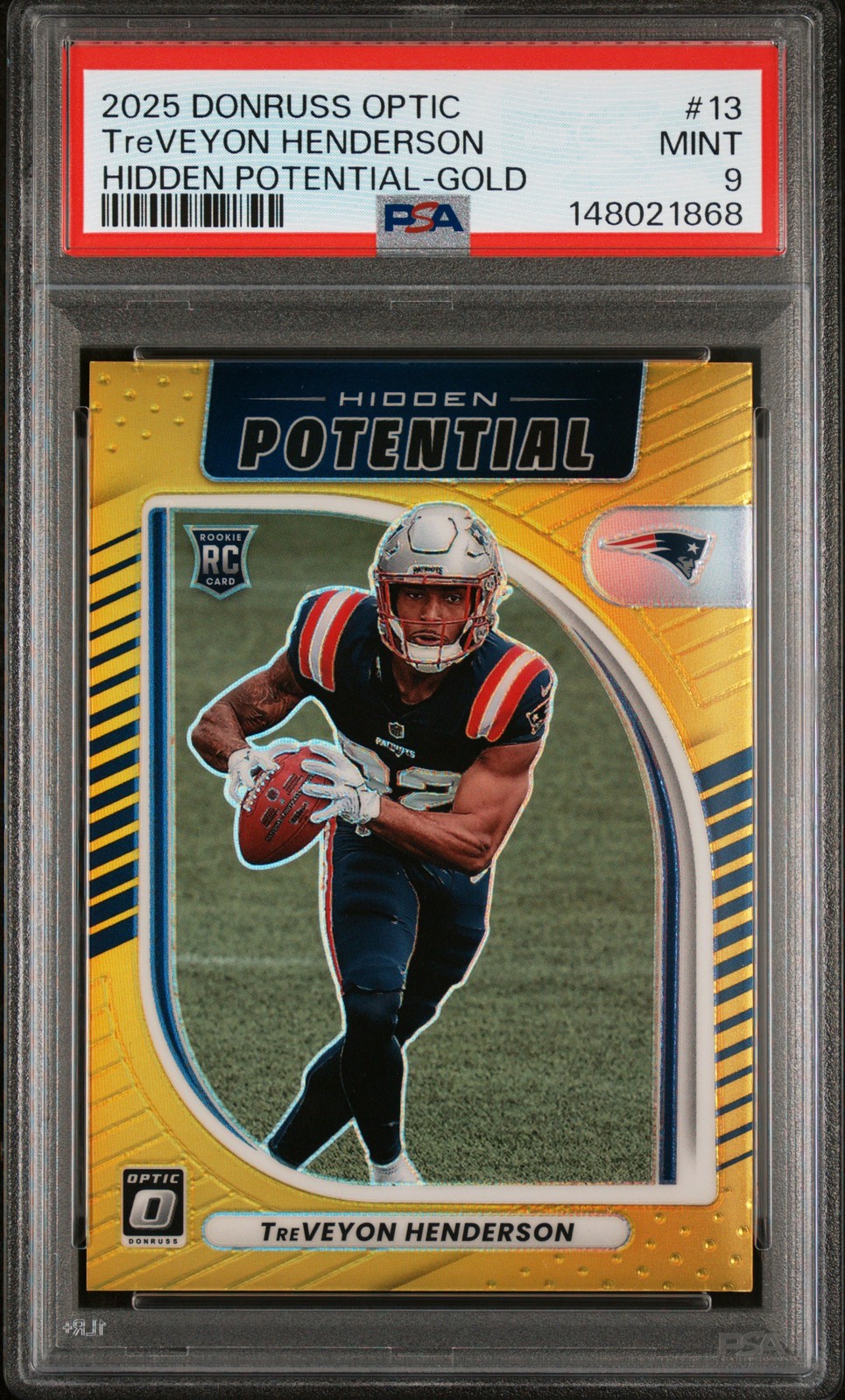 TreVeyon Henderson Panini Donruss Optic Hidden Potential #13 Gold