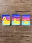 ACEO Cute Yellow Duck Baby Duck Acrylic Watercolor Mini Painting Collectible — photo 2