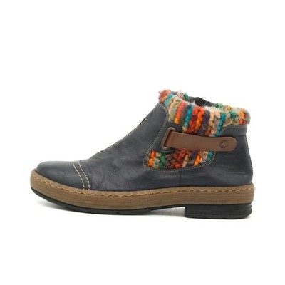 Rieker Damen Z6744 Stiefelette Dunkelblau/Multi Antistress Stiefeletten EU 39
