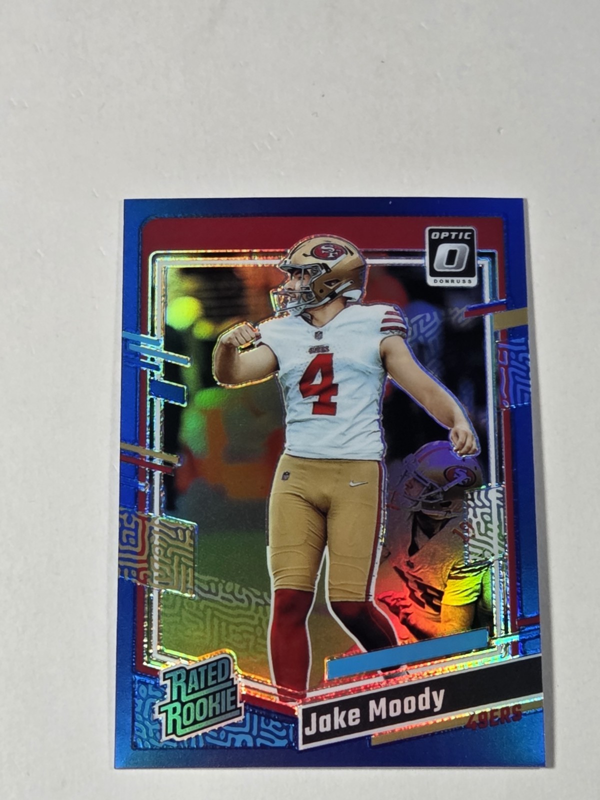 Jake Moody 2023 Donruss Optic #289 Blue Prizm Rated Rookie /199