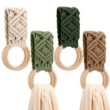 4 Pcs Kitchen Dish Towel Holder Gifts Boho Handmade Crochet Hanging Towels Lo...