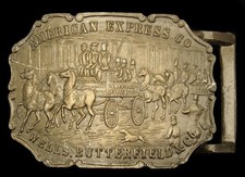 MB12104 NOS VINTAGE 1970s AMERICAN EXPRESS CO. WELLS, BUTTERFIELD  CO. BUCKLE