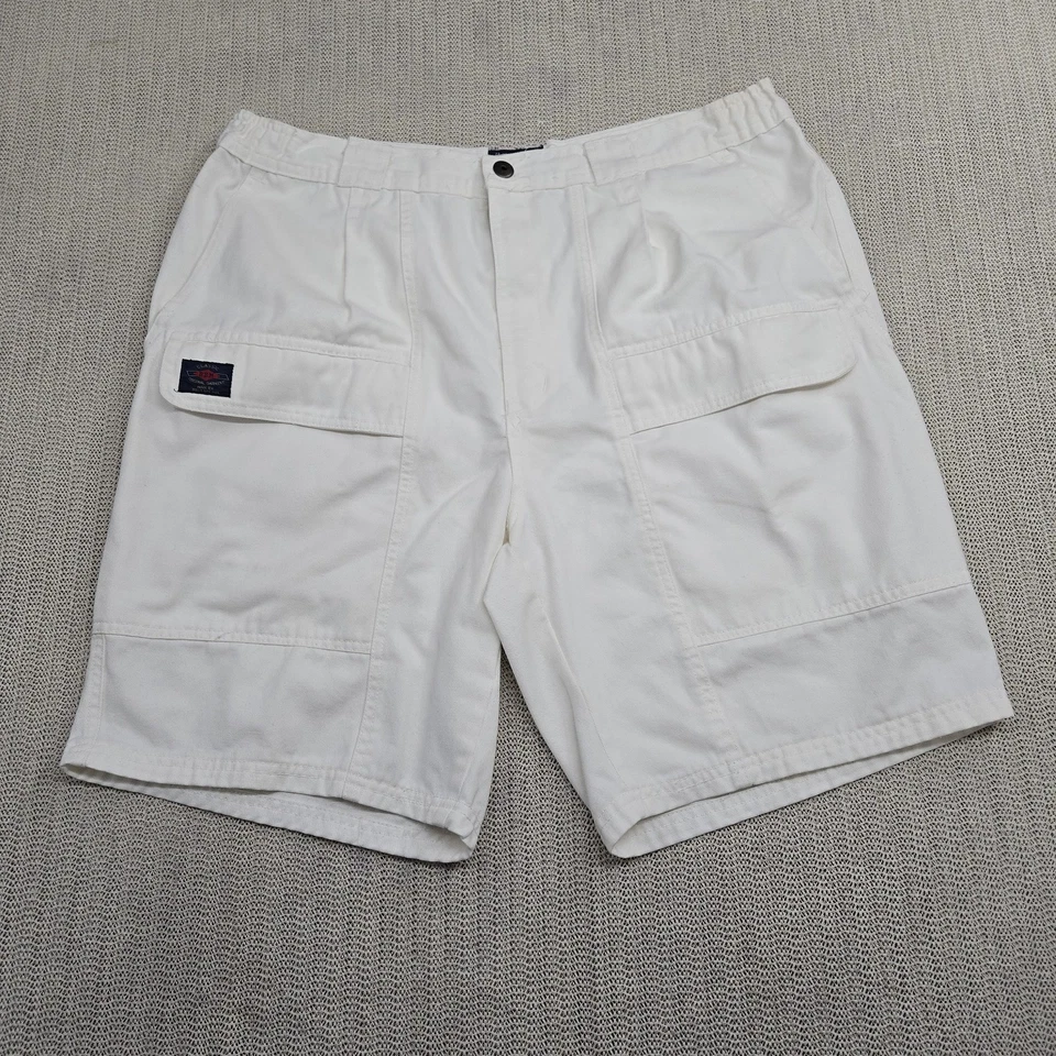Pantalones Cortos Vintage Bugle Boy Para Hombre 38 Blancos Bolsillos Carga Utilidad Calce Clásico Años 90 Foto 2 de 4