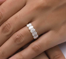 2 Ct 5 Stone Engagement Ring Oval Cut Lab Grown Diamond in 14K Yellow Gold