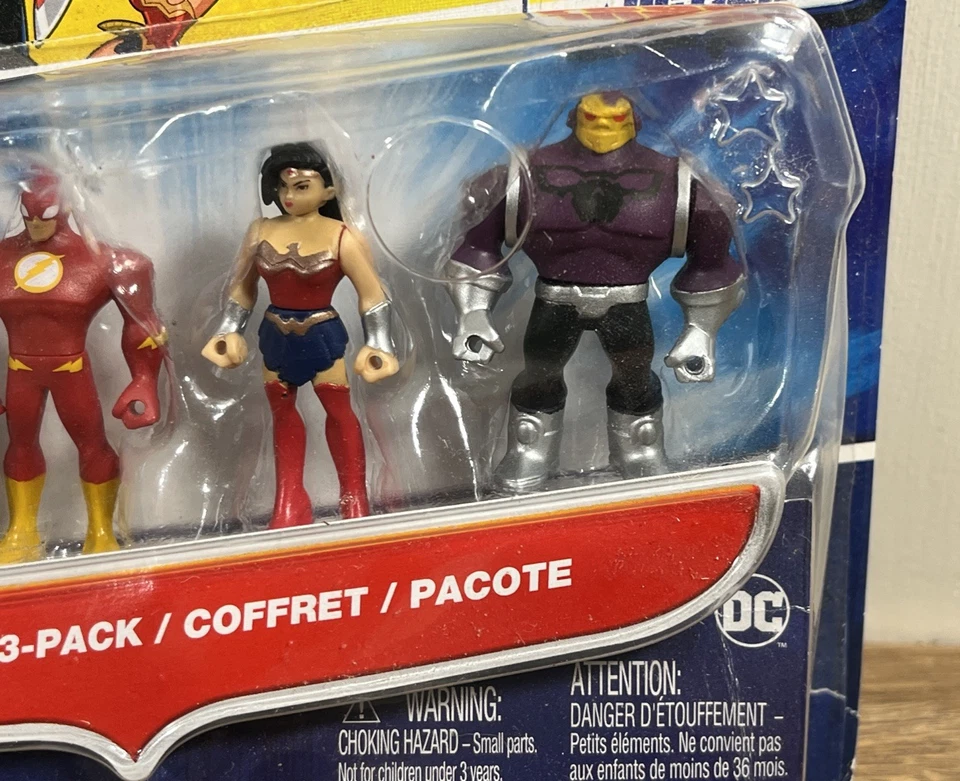 DC LIGA DE LA JUSTICIA MINIS PODEROSA PAQUETE DE 3 FLASH MUJER MARAVILLA DARKSEID BAF MOSC 2016 Foto 2 de 4