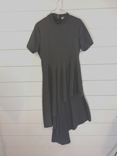 Modern Black High Low Asymmetrical Dress Stretchy