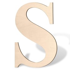 Big Wooden Letter S 17in, ic Wall Decor, Name Sign, Party, Beige