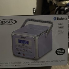 Jensen CD-660 Portable Stereo CD Player Boombox with Bluetooth  Lilac Purple