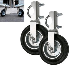 2 Pack Gate Wheel Supporting Swing Gate with 1-5/8" Thru 2-1/8" Gate Frames, ...