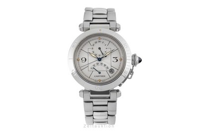 Cartier Pasha GMT Power Reserve Automatik Stahl Herrenuhr Ref. W31037H3 2388