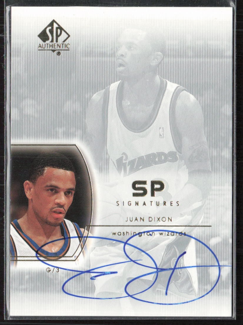 2002-03 SP Authentic #JD Juan Dixon SP Signatures Auto Washington Wizards (JB)