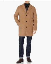 Dockers Mens Henry Wool Blend Topcoat with Qu...