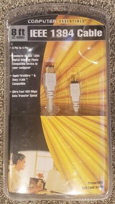  8ft IEEE 1394 Cable 6-pin to 4-pin Sony i-Link & Apple Firewire Computer Cord