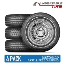 Set Of 4 Travelstar Un106 22560r17 99t 9mm White Wall As Passenger Car Tire