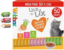 Lick-e-Lix Cat Treats Variety Mega 50 Pack Snack for kittens & adults- 50 x 15g