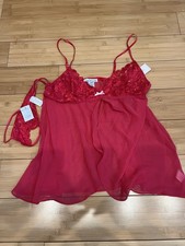 Linea Donatella Viva Magenta Babydoll With Thong  2 Pieces Set  XL