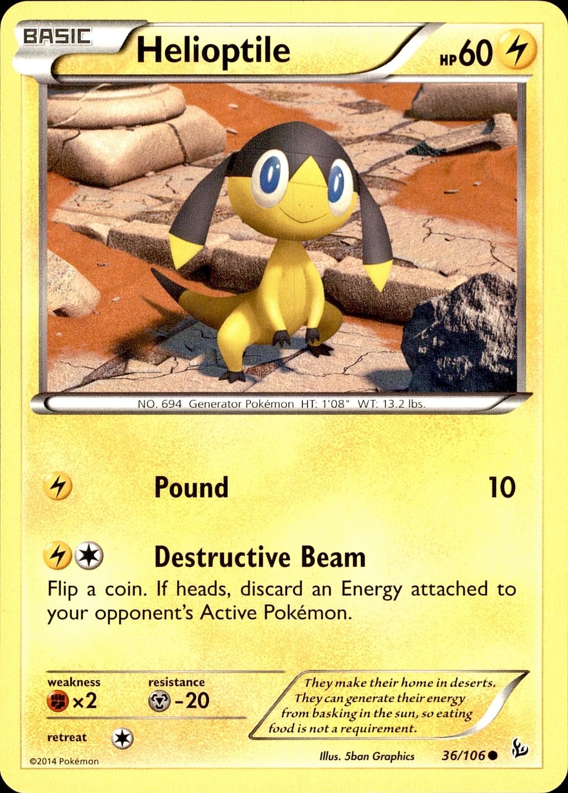 POKEMON HELIOPTILE 36 FLASHFIRE 106 COMMON LP
