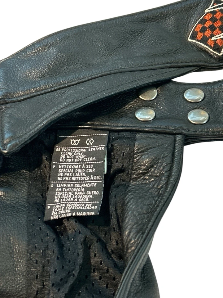 Hombres L/G Harley Davidson Cuero Chaps Cremallera Completa Piernas Ventiladas Foto 4 de 4
