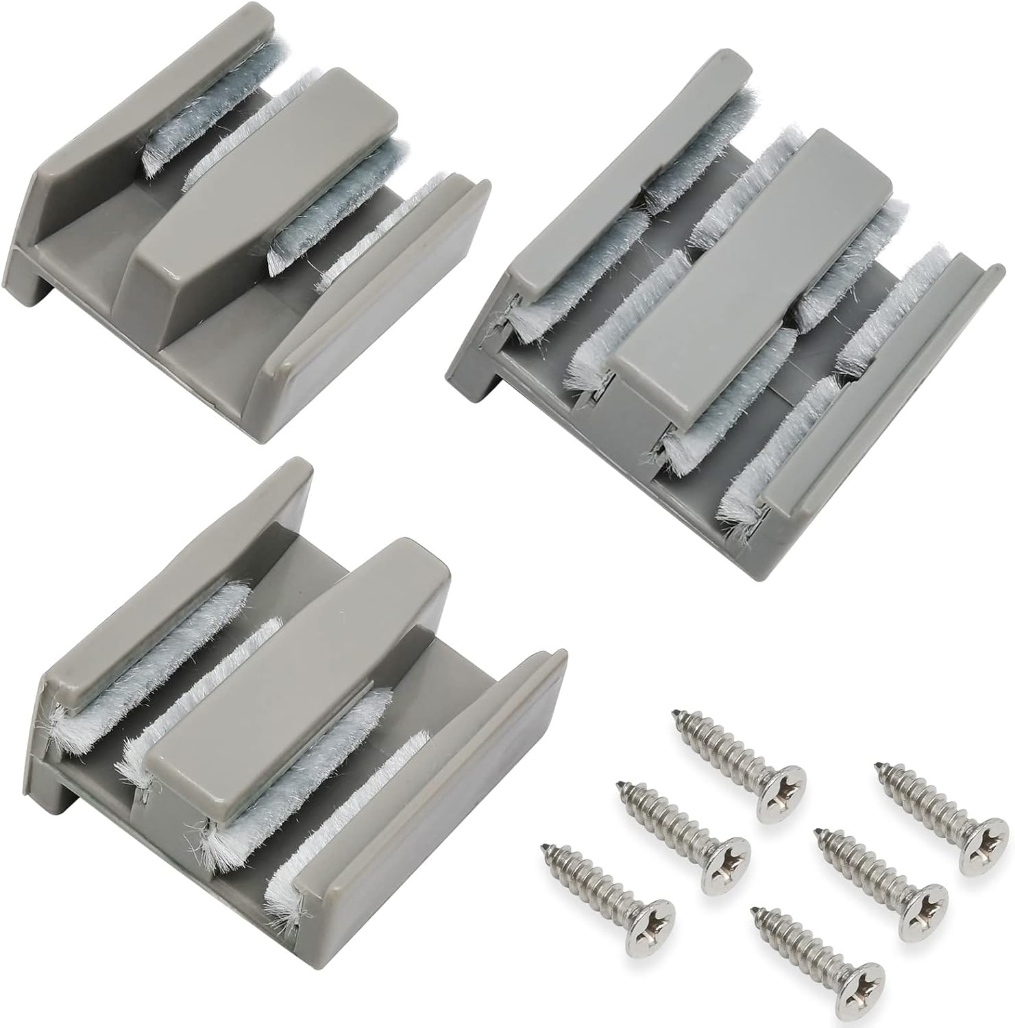 Sliding Shower Door Bottom Guide 8mm Grey Fluff Plastic Assembly