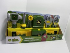 TOMY John Deere Deluxe Talking Toolbelt 7-Piece Tool Set For Toddlers, Green