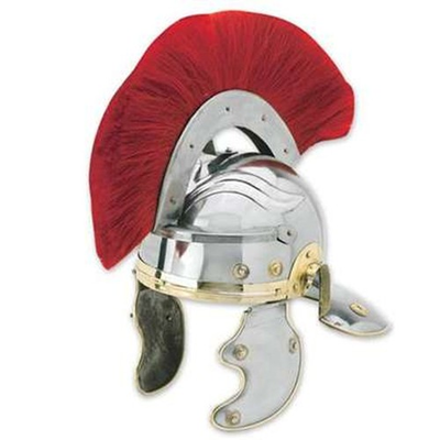 #ad Imperial Roman Centurion Helmet 20 Gauge Steel with Blonde Plume Costume Helm $89.99