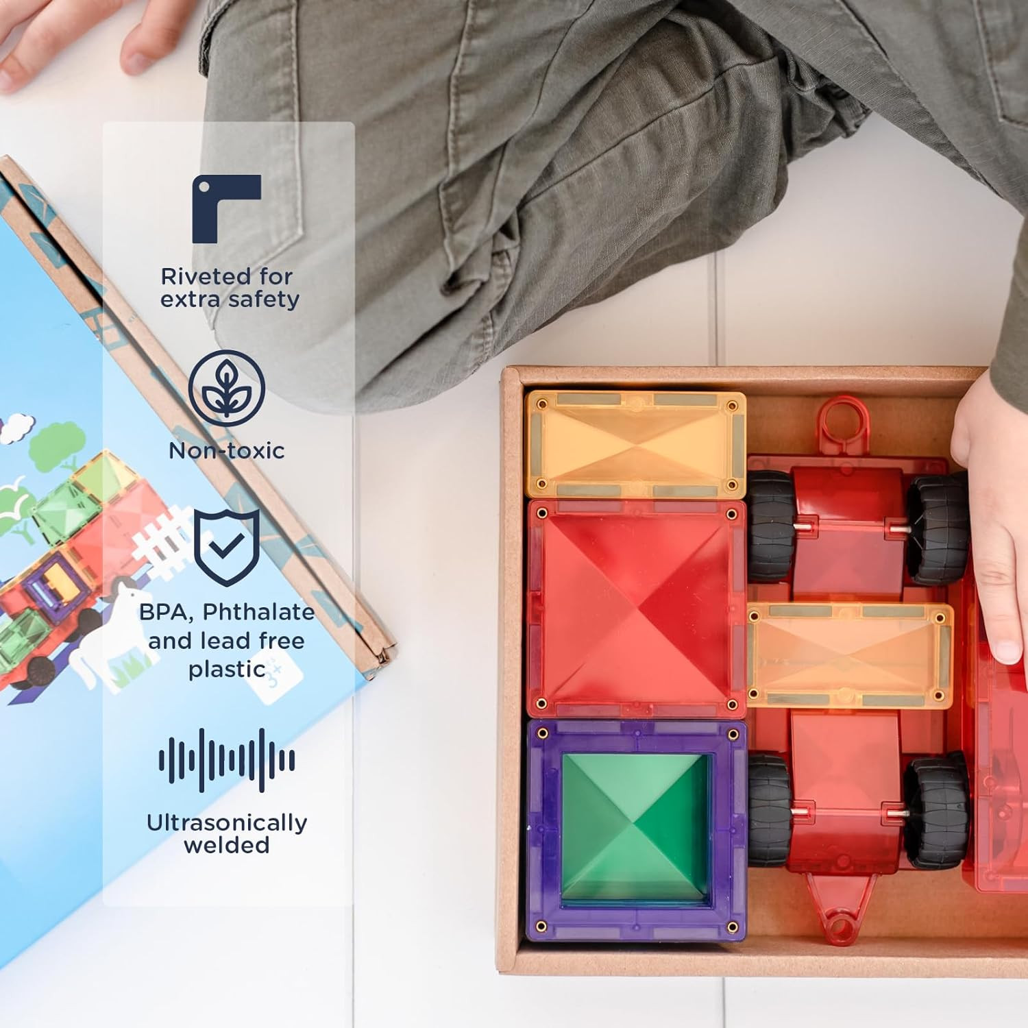 Magnetic Tiles Rainbow Motion Pack, 24 Pieces