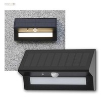 Solar Led Wandleuchte Anthrazit Dauerlicht Warmweiß & Bewegungsmelder 400Lm Hell