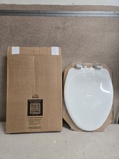 Mayfair by Bemis Lannon Slow Close Elongated White Enameled Wood Toilet Seat