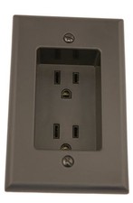 Leviton 15 Amp 1-Gang Recessed Duplex Receptacle, Residential Grade, with Screws