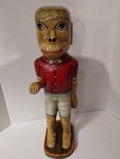 Solid Wood Hand Carved African Oriental Large Hand Painted Wood Rare, vintage ,