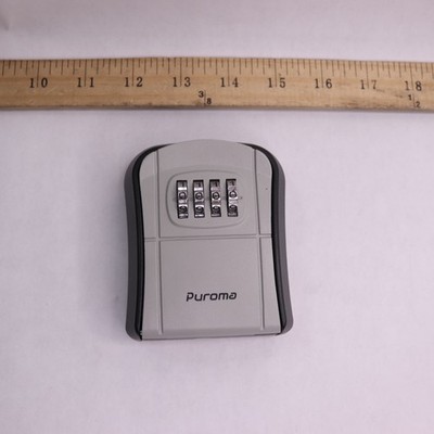 Puroma Portable Combination Key Lock Box Wall-Mounted Steel Gray