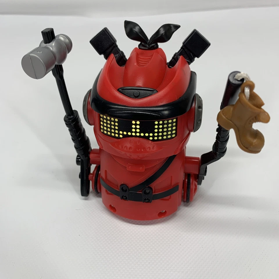 Spin Master Ninja Bot Red Battle Robot w/ Boot & Hammer Tested Working - Image 2 of 4
