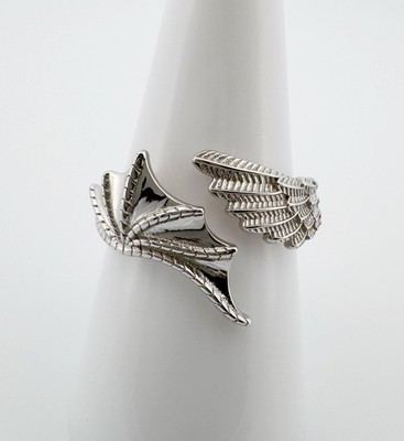Engel & Dämon Flügel verstellbar Ring Einheitsgröße echt 925 Sterling Silber  
