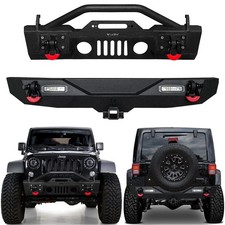 Vijay For 2007-2018 Jeep Wrangler Jk Steel Frontrear Bumper With Led Lights