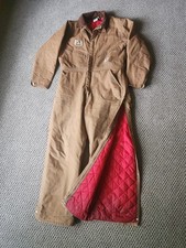 Vintage Carhartt USA 996QZR Corduroy Collar Canvas Barn Work Coveralls Size 44