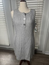 MICHAEL KORS Viscose Wool Blend Sleeveless Dress in Striped Gray Size Large new