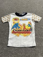1999 Pokemon Charizard Kids Size 10 T-shirt White Nintendo Evolution